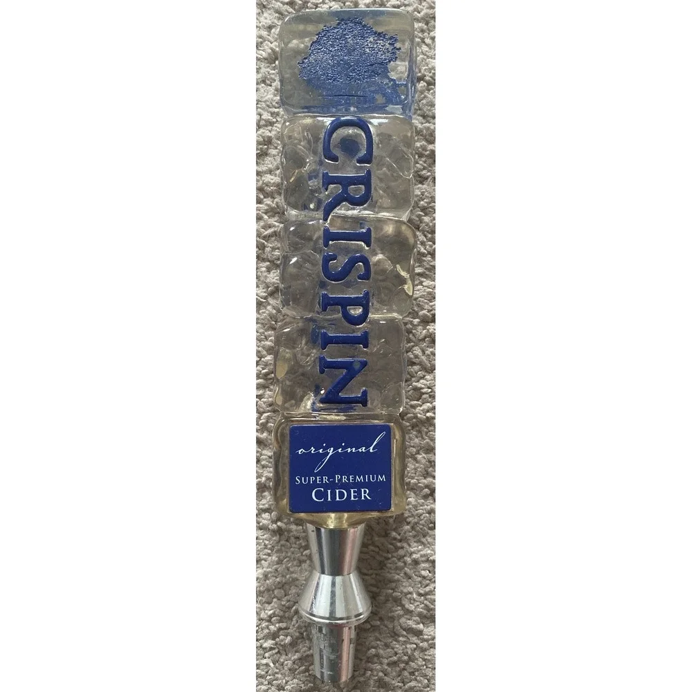 Crispin Super Premium Cider Beer Tap Handle Clear Ice Cubes Acrylic 10 Inches